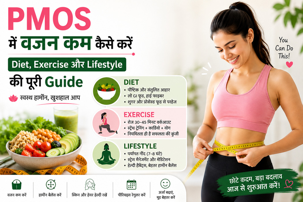 PMOS में वजन कम कैसे करें — Diet, Exercise और Lifestyle की पूरी Guide
